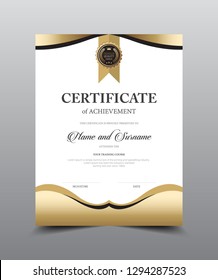 Certificate layout template design. Luxury and Modern style, vector illustration artwork.