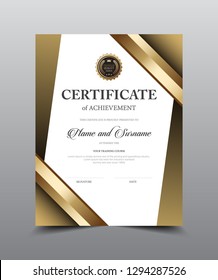 Certificate layout template design. Luxury and Modern style, vector illustration artwork.