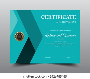 Certificate layout template design. Luxury and Modern style, vector illustration artwork.