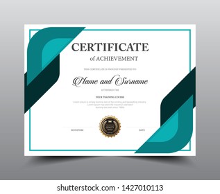 Certificate layout template design. Luxury and Modern style, vector illustration artwork.