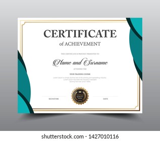 Certificate layout template design. Luxury and Modern style, vector illustration artwork.
