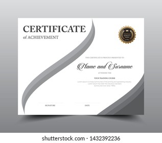 Certificate layout template design. Luxury and Modern style, vector illustration artwork.