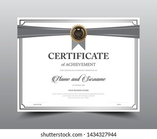 Certificate layout template design. Luxury and Modern style, vector illustration artwork.
