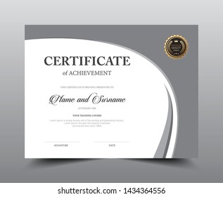 Certificate layout template design. Luxury and Modern style, vector illustration artwork.