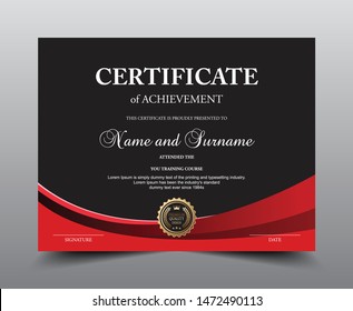 Certificate layout template design. Luxury and Modern style, vector illustration artwork.