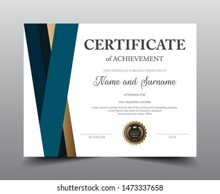Certificate layout template design, Luxury and Modern style, vector illustration artwork.