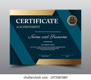Certificate layout template design, Luxury and Modern style, vector illustration artwork.
