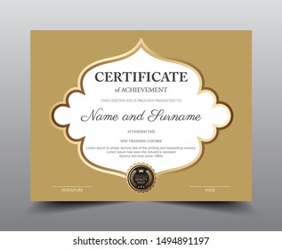 Certificate layout template design, Luxury and Modern style, vector illustration artwork.