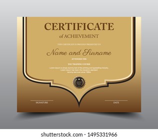 Certificate layout template design. Luxury and Modern style, vector illustration artwork.