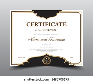 Certificate layout template design. Luxury and Modern style, vector illustration artwork.