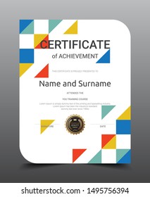 Certificate layout template design. Luxury and Modern style, vector illustration artwork.