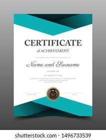 Certificate layout template design. Luxury and Modern style, vector illustration artwork.