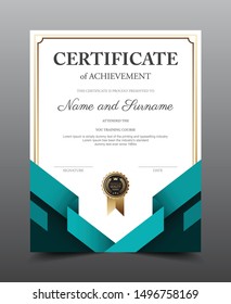 Certificate layout template design. Luxury and Modern style, vector illustration artwork.