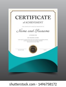 Certificate layout template design. Luxury and Modern style, vector illustration artwork.