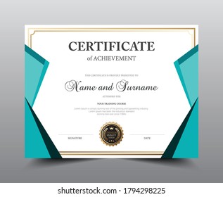 Certificate layout template design. Luxury and Modern style, vector illustration artwork.