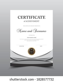 Certificate layout template design. Luxury and Modern style, vector illustration artwork.