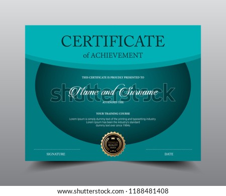 Certificate layout template design, Luxury and Modern style, vector illustration artwork.