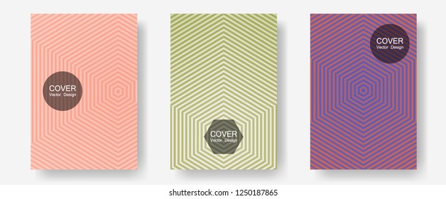 Certificate layouts vector graphic design set. Music placards. Halftone lines annual report templates. Future mockups samples. Flat lines shapes backgrounds for certificate layout.