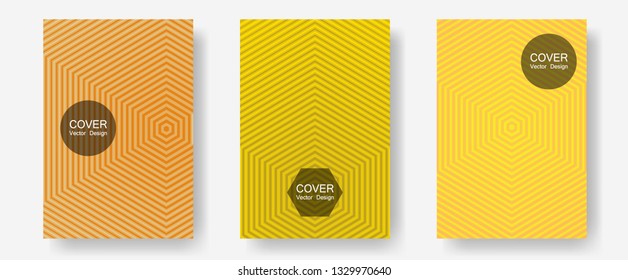 Certificate layouts vector graphic design set. Hipster placards. Halftone lines annual report templates. Future mockups samples. Flat lines shapes backgrounds for certificate layout.