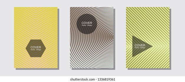 Certificate layouts vector graphic design set. Liner faded gradation. Halftone lines music poster background. Music placards. Flat lines shapes backgrounds for certificate layout.