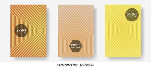 Certificate layouts vector graphic design set. Modern branding. Halftone lines annual report templates. Technicolor composition. Flat lines shapes backgrounds for certificate layout.