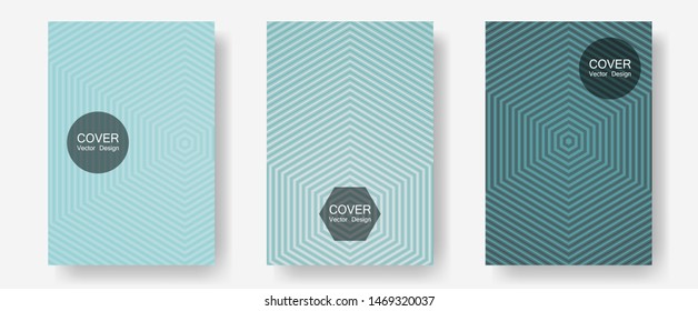 Certificate layouts vector graphic design set. Scientific style mix. Halftone lines annual report templates. Trendy magazines. Flat lines shapes backgrounds for certificate layout.