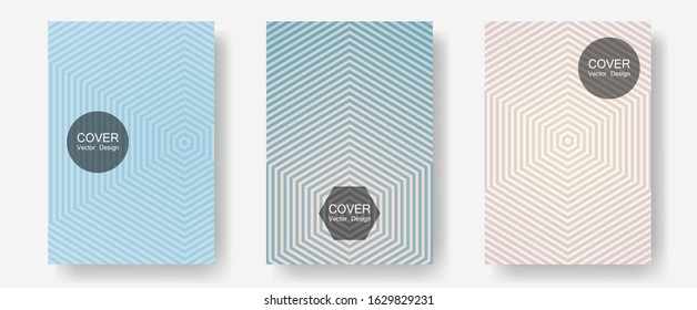 Certificate layouts vector graphic design set. Elegant patchy mockups. Halftone lines annual report templates. Corporate catalogs. Flat lines shapes backgrounds for certificate layout.