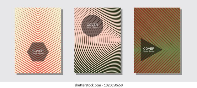 Conjunto de diseño gráfico vectorial de diseños de certificados. Gradiación lineal desvanecida. Fondo de afiche musical de líneas de semitono. Sencillas portadas de libros. Las líneas planas dan forma a fondos para el diseño de certificados.