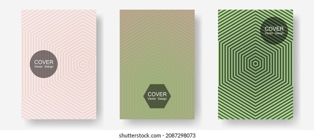 Certificate layouts vector graphic design set. Modern branding. Halftone lines annual report templates. Scientific style mix. Flat lines shapes backgrounds for certificate layout.