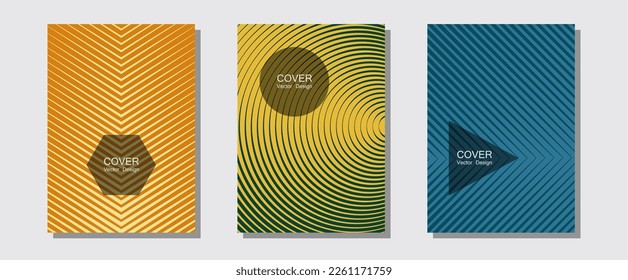 Certificate layouts vector graphic design set. Dynamic retro fashion. Halftone lines music poster background. Futuristic style. Flat lines shapes backgrounds for certificate layout.
