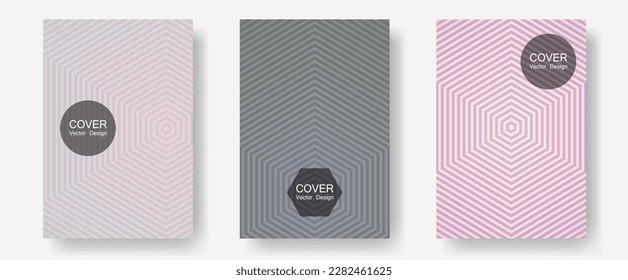 Certificate layouts vector graphic design set. Elegant patchy mockups. Halftone lines annual report templates. Minimal booklets. Flat lines shapes backgrounds for certificate layout.