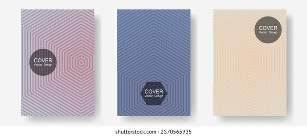 Vektorgrafik-Design-Set für Zertifikatslayouts Unternehmenskataloge. Halbton-Zeilen-Vorlagen für Jahresberichte. Minimalistische Zeitschriften. Flache Linien formen Hintergründe für das Zertifikatslayout.