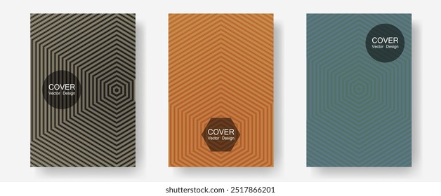 Conjunto de Diseños gráficos de Vector de diseños de certificado. Cubiertas de libro simples. Líneas de semitono Plantillas de informe anual. Elementos de identidad de marca. Las líneas planas Formas fondos para la disposición del certificado.
