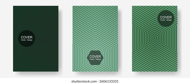 Certificate layouts vector graphic design set. Music album adverts. Halftone lines annual report templates. Minimal booklets. Flat lines shapes backgrounds for certificate layout.