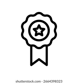 Certificate Letter Vector Outline Icon. Eps 10 File