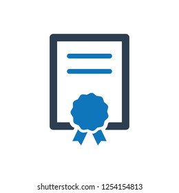 Certificate, licence icon