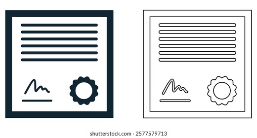 certificate or license icon vector, approval, achievement, or official authorization. Ideal for business and education