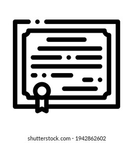 vector de icono de línea de licencia de certificado. signo de licencia de certificado. símbolo de contorno aislado ilustración negra