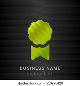 Certificate Lime Green and Black silk fashion premium icon / Logo