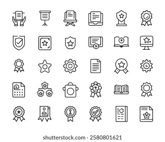 Certificate Line Art 50 Icon Set Designs (4)