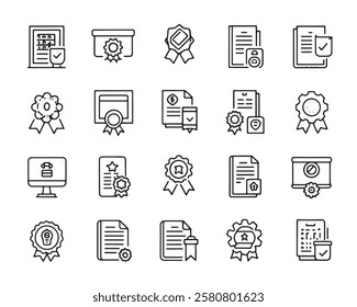 Certificate Line Art 50 Icon Set Designs (3)