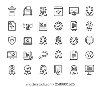 Certificate Line Art 50 Icon Set Designs (2)