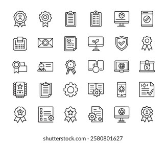Certificate Line Art 50 Icon Set Designs (1)