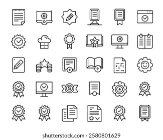 Certificate Line Art 50 Icon Set Concepts (4)