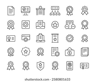 Certificate Line Art 50 Icon Set Concepts (2)
