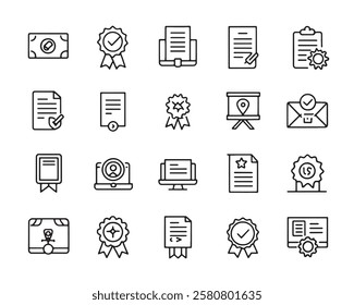 Certificate Line Art 50 Icon Set Concepts (3)