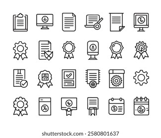 Certificate Line Art 50 Icon Set Concepts (1)