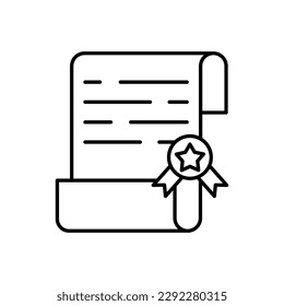 Certificate line art icon design