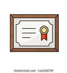Certificate line icon