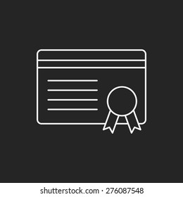 Certificate line icon